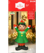 HOLIDAY TIME 882449 AIRBLOWN INFLATABLE ELF LED 4&#39;  - NEW! - €14,64 EUR