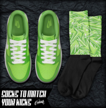 ABS Socks for N Dunk Chlorophyll Vivid Green St Patricks Day 90 T Shirt 1 - £16.53 GBP