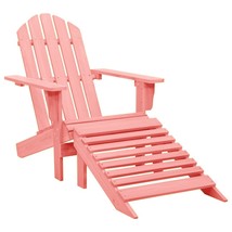 Garden Adirondack Chair with Ottoman Solid Fir Wood Pink - £53.35 GBP