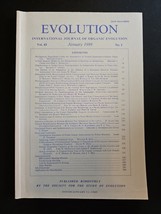 International Journal of Organic Evolution January 1989 Vol 43 No 1 Pg 1... - $15.98