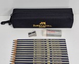 Faber-Castell Goldfaber 1221 Pencils Lot Of 12 w/ Pouch Eraser &amp; Sharpener - £15.13 GBP