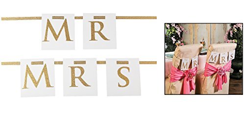 OTC Mr &amp; Mrs Wedding Party Vintage Style Chair Decoration Banner Signs - $2.93