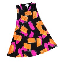 Joseph Ribkoff Women&#39;s 4 Black Pink Orange Mosaic Sleeveless Dress - $93.49