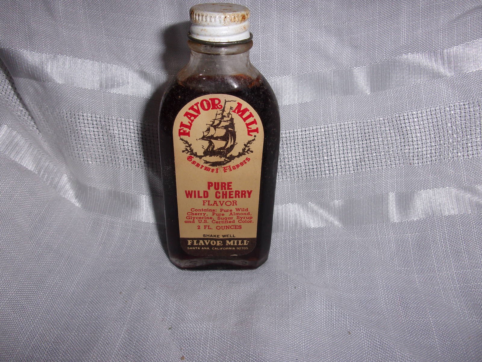Vintage Flavor Mill Pure Wild Cherry Flavor Bottle Still Full - $4.99