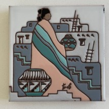 1990 Tu-Oti Earthtones Native American Pueblo Decorative Ceramic Art Tile - £27.45 GBP