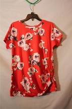 New Eytino Girls Short Sleeve Red Floral Stretchy Shirt Sz XL 10-11 Year... - £10.62 GBP