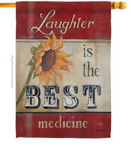 Welcome Laughter Is The Best Medicine House Flag Inspirational 28 X40 Double-Sid - £29.54 GBP