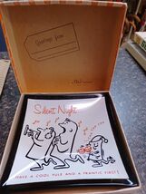 Vintage Smoked Glass Christmas New Year Trinket Tray By Flair Product Ne... - $19.79