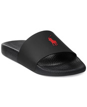 Polo Ralph Lauren Signature Pony Slide in Black and Red New in Box Size 9D - $58.36