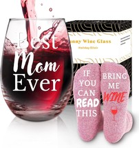 Mom Birthday Gifts For Mom Wine Glass for Mom with Saying Gifts for Women Wine G - £18.18 GBP