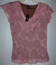 East 5th Pink &amp; Brown Floral Petite Top Size Medium NWT - £5.48 GBP