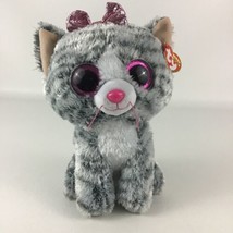 Ty Beanie Boos Kiki Kitty Cat Plush Stuffed Medium 9&quot; Toy Sparkle Ty Sil... - $29.65