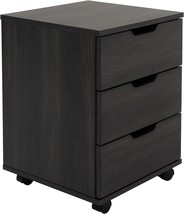 Farini 3-Drawer Vertical Filing Cabinet Rolling Wood, Dark Walnut, Non-Assembled - £82.21 GBP