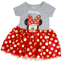 Minnie Mouse Bow Tie Youth Girls Dress Grey - $12.99