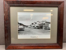 Framed Photo 1957 M-2014  Dillon Colorado Main Street Stores Cars Gas Vintage - £19.54 GBP