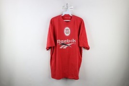 Vintage 90s Reebok Mens XL Distressed Spell Out Liverpool FC Soccer T-Shirt Red - £77.86 GBP