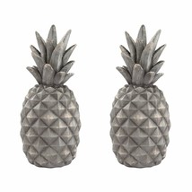 NEW 2x Aged Grey Pineapple Decorative Accessories ELK Home Ornament Figurine Set - £78.34 GBP