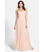 JS Boutique Strapless Ruched Chiffon Gown Sz 10 Blush - $88.70
