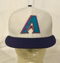 Arizona Diamondbacks MLB 59Fifty New Era White/Purple Hat Size 7-1/8 Fitted Used - £33.35 GBP