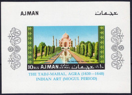 ZAYIX Ajman Block 14 B MNH Imperf Architecture Taj Mahal 041623S84 - $5.85