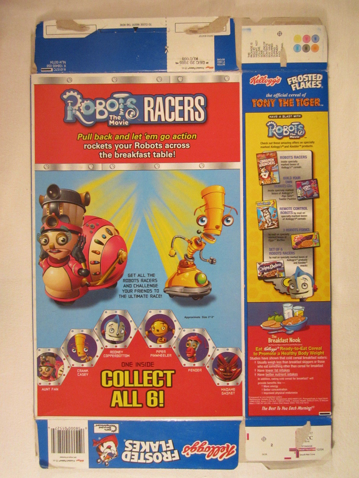 Primary image for MT KELLOGS Cereal Box 2005 FROSTED FLAKES 25oz ROBOTS THE MOVIE [Y156C13f]