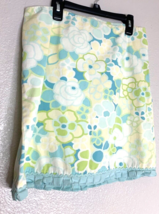 Ann Taylor LOFT Womens Sz 4 Blue Yellow Floral Skirt Blue Hem Mini Cotton - $14.85