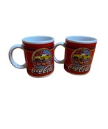 Set of 2 Coca Cola Ceramic Coffee Cup Mug 70s &quot;I&#39;d Like to Buy the World... - $20.56