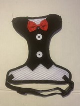 Small Dog Tuxedo Harness Black Red Size M Bark Lovers Yorkie Chihuahua - £11.78 GBP