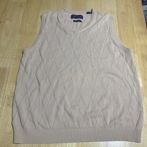 Alan Flusser Vest Sweater Men’s Size Medium 100% Cotton Knit Beige B-36 - $13.54