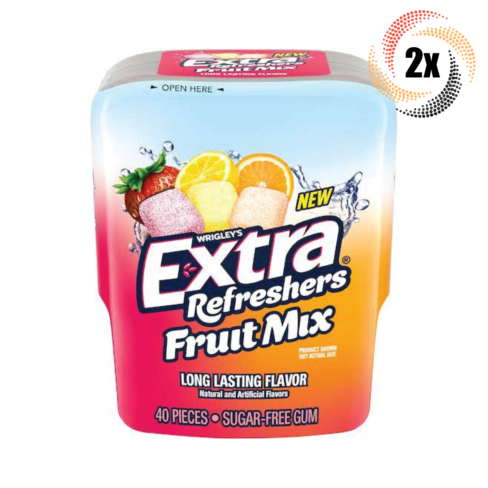 1x Bottle Wrigley&#39;s Extra Refreshers Fruit Mix Gum | 40 Per Bottle | Sug... - $10.40