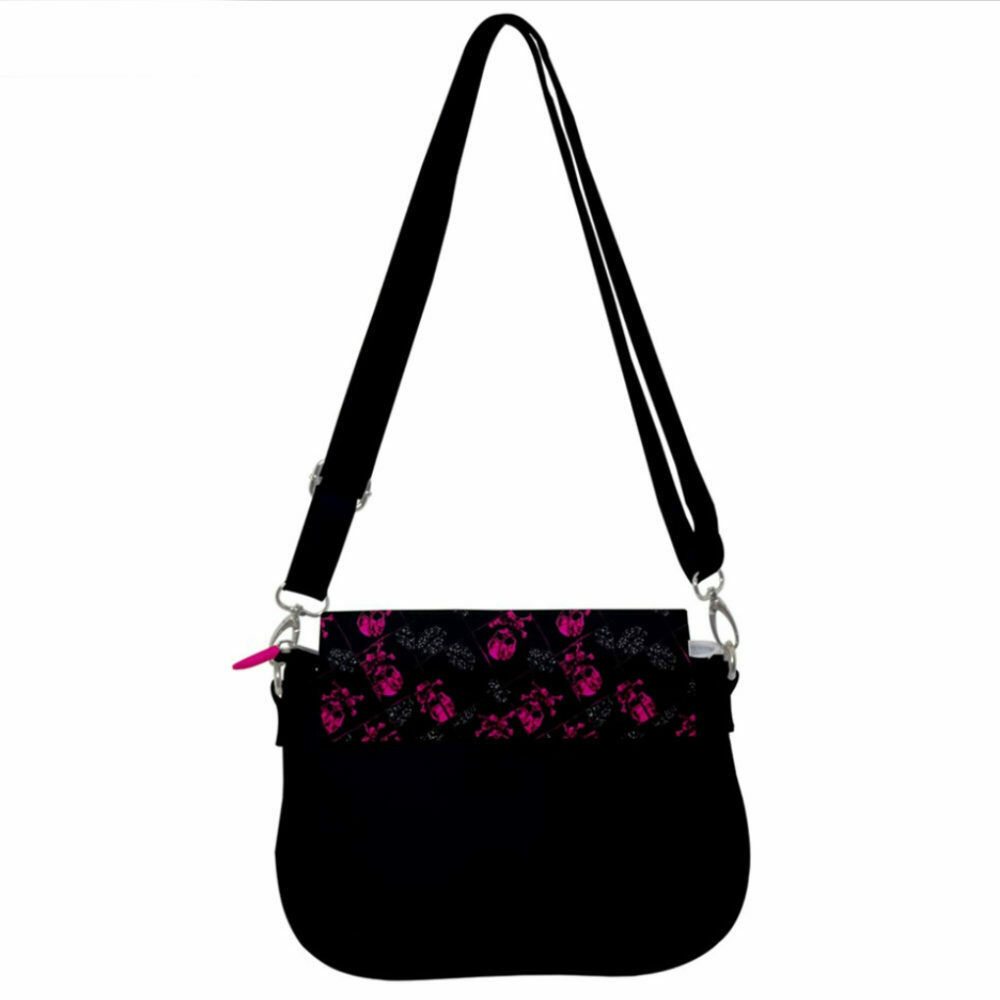 Elliz Clothing Gothic Pink Skulls Saddle Handbag Item image 2