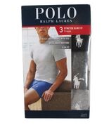 3 PACK POLO RALPH LAUREN STRETCH SLIM FIT COTTON GRAY BLACK CREW NECK T ... - $42.90