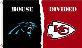 Carolina Panthers and Kansas City Cheifs Divided Flag 3x5ft - £12.34 GBP