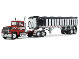 Ford LTL 9000 Day Cab with East End Dump Trailer Red and Black 1/64 Diecast Mode - $151.45