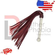 Real Cow Hide Black Leather Flogger 50 Thick Tails Heavy &amp; Thuddy impact Whip - £14.52 GBP