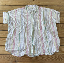 madewell NWT $72 women’s stripe button up shirt size M white b5 - £25.49 GBP