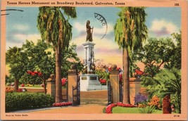 Texas Heroes Monument on Broadway Boulevard Galveston TX Postcard PC519 - £3.98 GBP