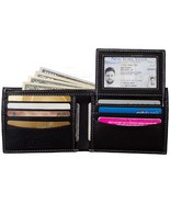 Genuine Leather Men Wallet with RFID Blocking, Bifold Black Wallet - €12,72 EUR