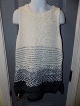 Abercrombie Kids Cozy Sleeveless Blue and White Knit Top Size 11/12 Girl... - £15.57 GBP