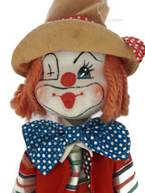 Vintage Unique Handmade Funny Clown Colourful Patchwork Costume  Plastic Body . - £19.77 GBP