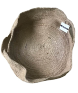Round Floppy Jute Basket Tray Handles Carry India Decor Market Garden 15... - $33.87 CAD