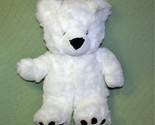 18&quot; VINTAGE WINFIELD TEDDY BEAR WHITE STUFFED ANIMAL BLACK PAW PADS LARG... - £21.76 GBP