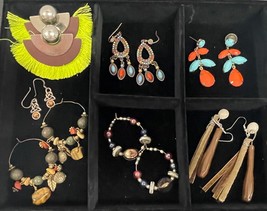 7 Pairs Bohemian Vintage Pierced Earrings Fringe Leather Bead - $213.82 MXN