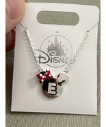 Disney Parks Minnie Mouse Icon Letter E Silver Color Necklace Child Size... - £25.88 GBP