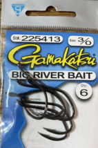 Gamakatsu Big RiverBait #225413 Hook Size 3/0-1pk of 6pcs-Brand New-SHIP... - $14.73