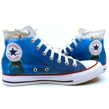 Shark Attack Jaws The Movie Design Custom High Top Converse Great White Sneakers - £79.91 GBP+