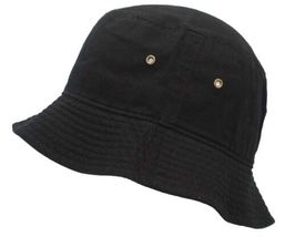 Black L/XL Bucket Hat Cap Cotton Sun Hat Outdoor Cap Bucket Brim - £17.44 GBP