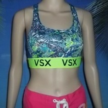 VSX Victoria&#39;s Secret Racerback Womens Multi Print Blue/Green Bra  S/P  - $15.83