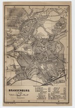 1904 Original Antique Map Of City Of Brandenburg / Germany - $24.22