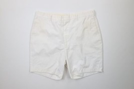 Vintage 50s 60s Streetwear Mens 36 Distressed Above Knee Chino Shorts White USA - £38.72 GBP